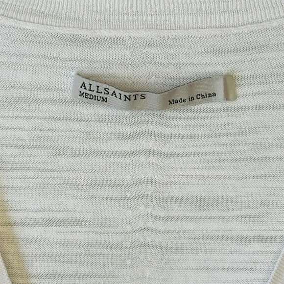 All Saints White Dolman Sleeve T-Shirt - Picture 2 of 7